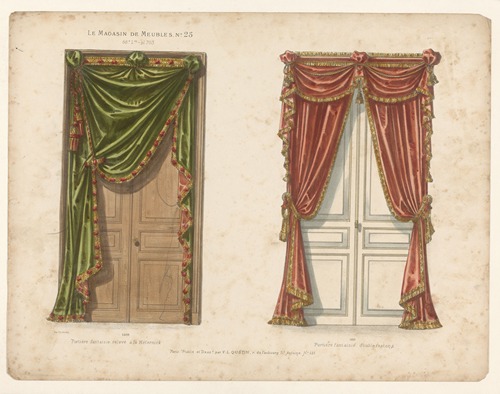 Portière fantaisie, relevé à la Méternick ; Portière fantaisie, double festons