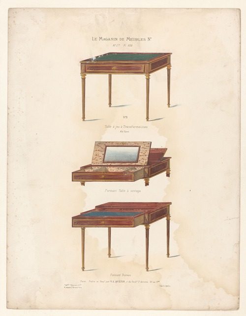 Table à jeu à Transformations ; Formant Table à ouvrage ; Formant Bureau