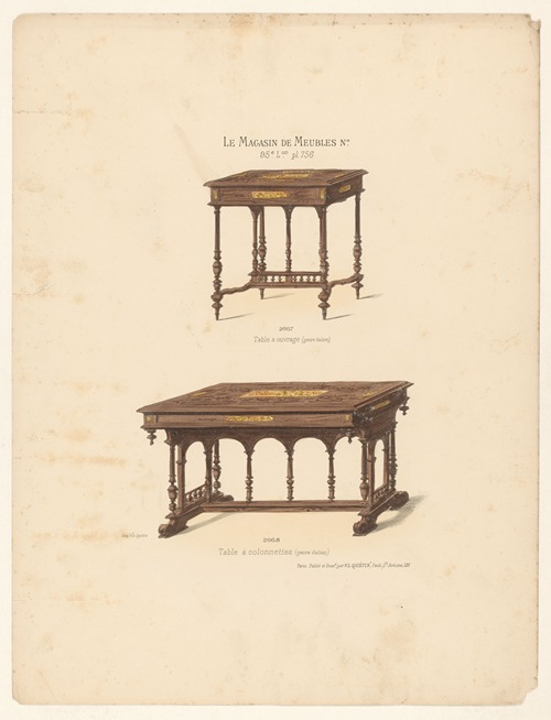 Table a ouvrage (genre italien) ; Table à colonettes (genre italien)