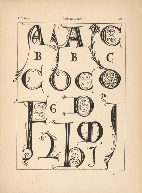 École‎ ‎Italienne – Alphabet‎ ‎composé‎ ‎d’initiales‎ ‎tirées‎ ‎des‎ ‎Manuscrits‎ ‎Ruth
