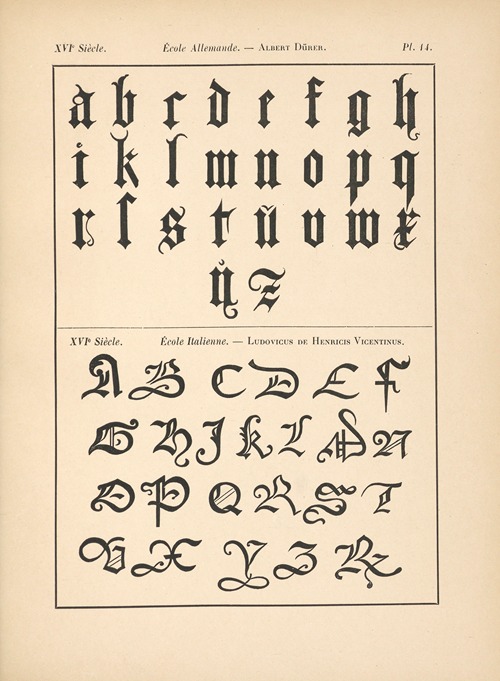 École‎ ‎Allemande – Albert‎ ‎Dürer – Alphabet‎ ‎gothique‎ ‎mineur