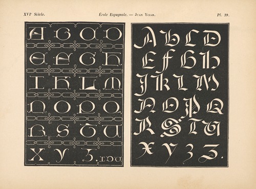 École‎ ‎Espagnole – Juan‎ ‎Yciar‎ ‎- Alphabet (initiales‎ ‎cadeaulx)