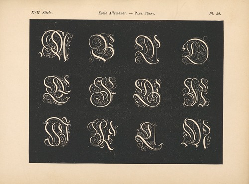 École‎ ‎Allemande – Paul‎ ‎Fürst – Alphabet‎ ‎d’initiales‎ ‎gothiques