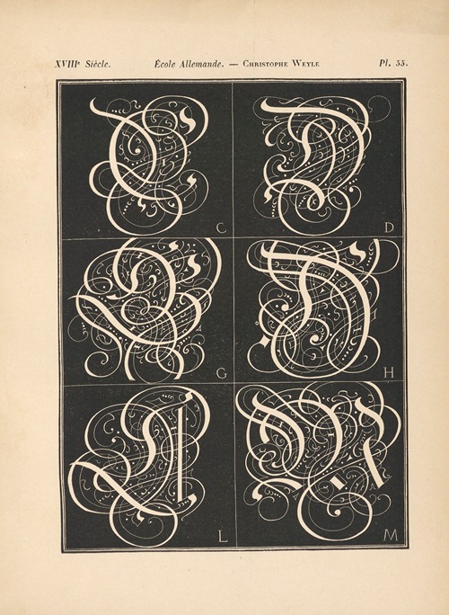 Ecole‎ ‎Allemande – Christophe‎ ‎Weyle – Alphabet‎ ‎(initiales‎ ‎gothiques)