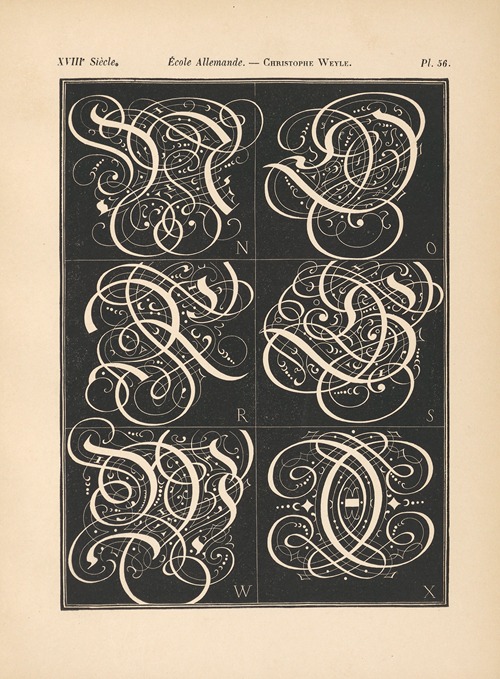 Ecole‎ ‎Allemande – Christophe‎ ‎Weyle – Alphabet‎ ‎(initiales‎ ‎gothiques)