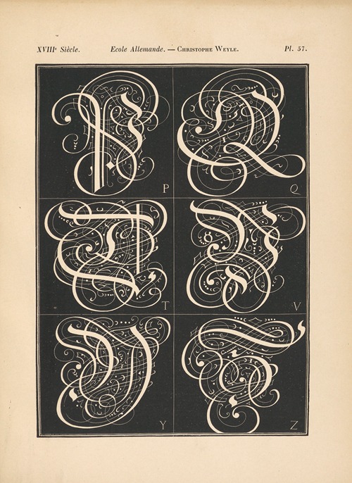 Ecole‎ ‎Allemande – Christophe‎ ‎Weyle – Alphabet‎ ‎(initiales‎ ‎gothiques)