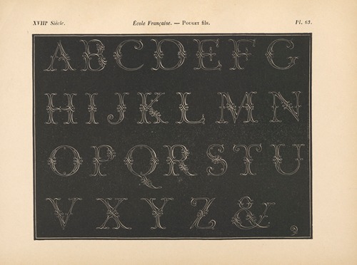 École‎ ‎Française – Pouget‎ ‎fils – Alphabet‎ ‎(initiales‎ ‎liacées)