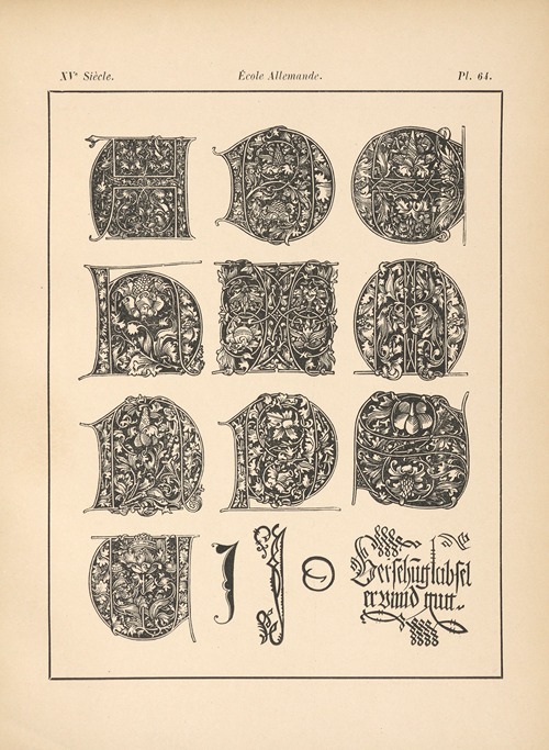 École‎ ‎Allemande – ‎Lettres‎ ‎onciales,‎ ‎tirées‎ ‎d’un‎ ‎missel‎ ‎imprimé‎ ‎à‎ ‎Nuremberg‎