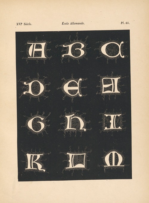 École Allemande – Alphabet d’onciales, tiré d’un manuscrit