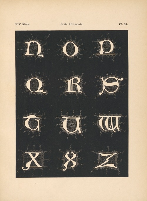 École‎ ‎Allemande – Alphabet‎ ‎d’onciales,‎ ‎tiré‎ ‎d’un‎ ‎manuscrit