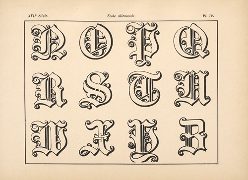 École Allemande — Alphabet (initiales gothiques)