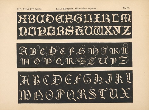 École‎ ‎Espagnole, ‎Allemande‎ ‎et‎ ‎Anglaise – ‎Alphabets‎ ‎(initiales‎ ‎gothiques)