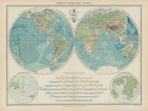 World in Hemispheres—Physical