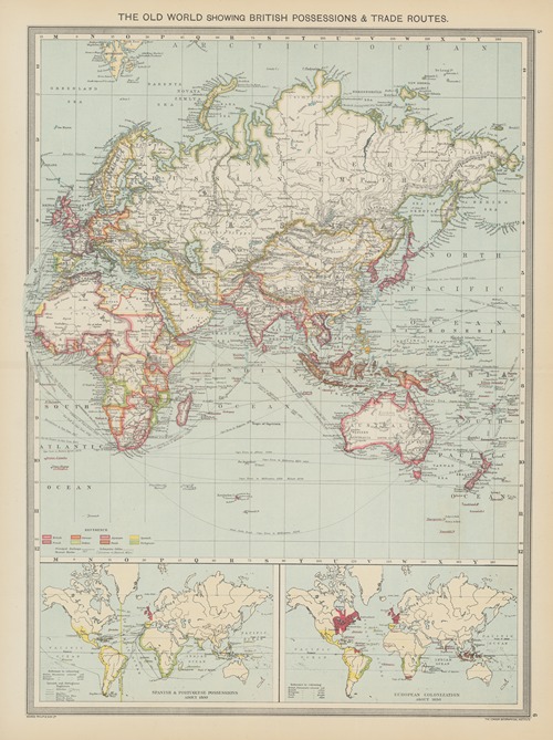 The Old World-Showing British Possessions and Trade Routes