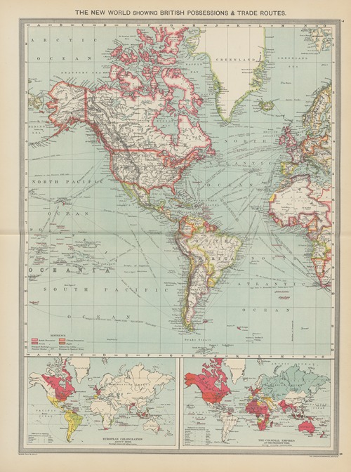 The New World—Showing British Possessions and Trade Routes