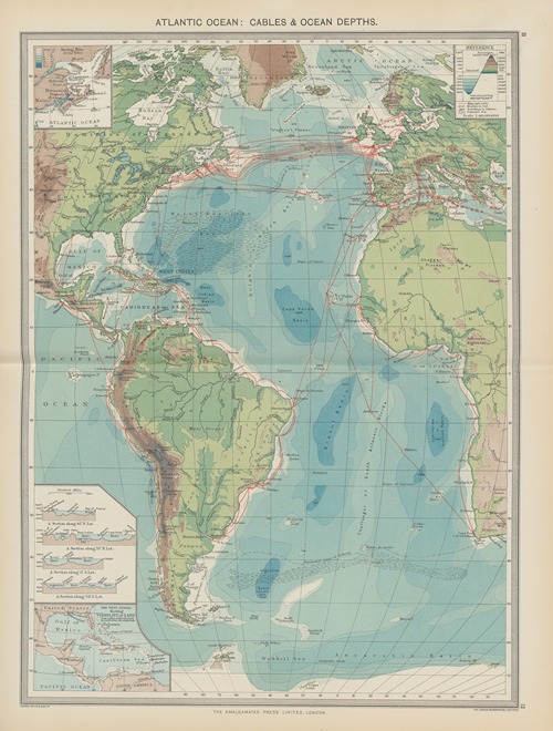 The Atlantic Ocean—Cables and Ocean Depths