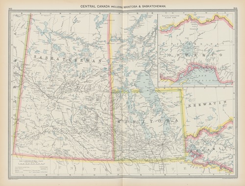Central Canada, including Manitoba and Saskatchewan