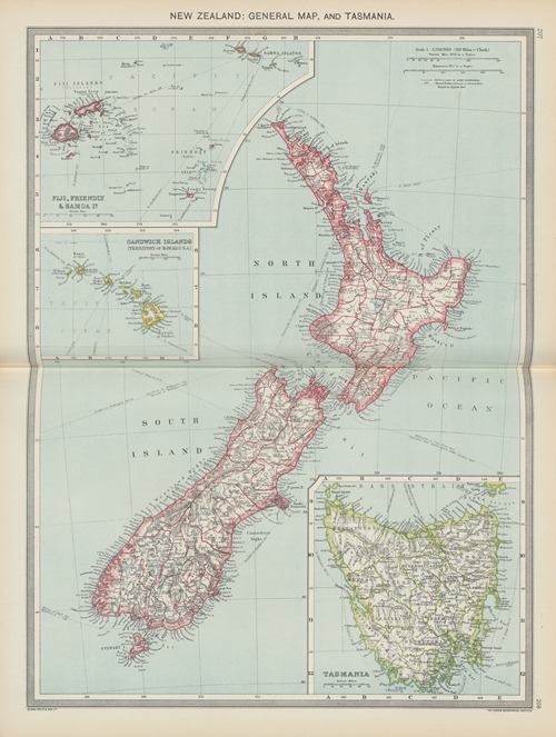 New Zealand—General Map, and Tasmania