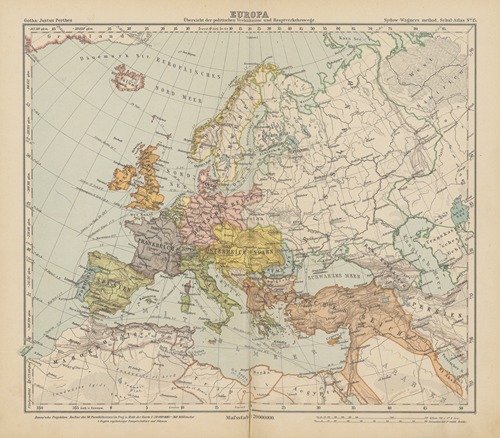 Europa.‎ ‎Ubersicht‎ ‎der‎ ‎politischen‎ ‎Verhaltnisse‎ ‎und‎ ‎Haupt-Verkehrswege‎