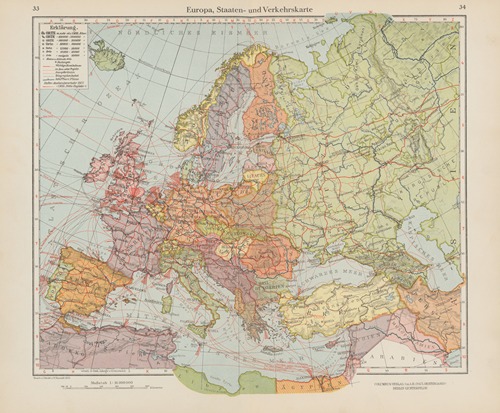 Europa, Staaten- und Verkehrskarte