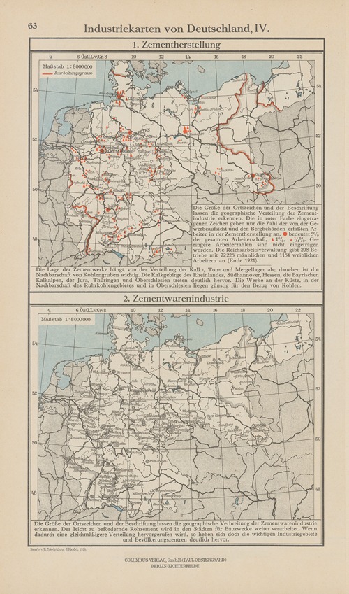 Industriekarten von Deutschland IV