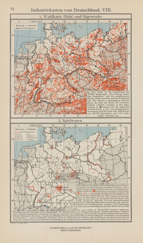 Industriekarten von Deutschland VIII