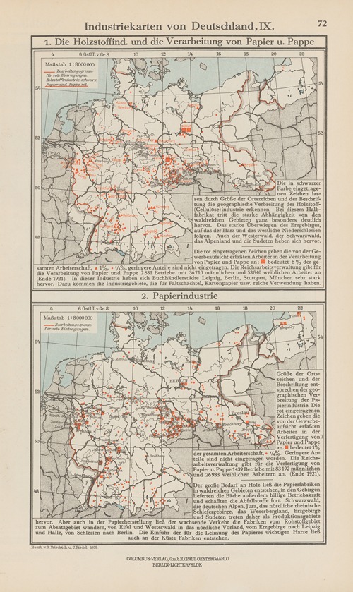 Industriekarten von Deutschland IX