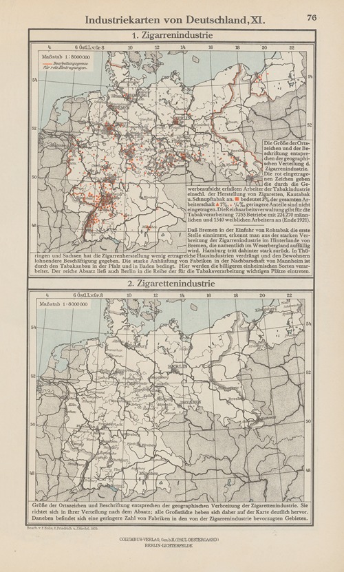 Industriekarten von Deutschland XI