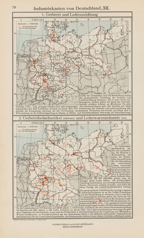 Industriekarten von Deutschland XII