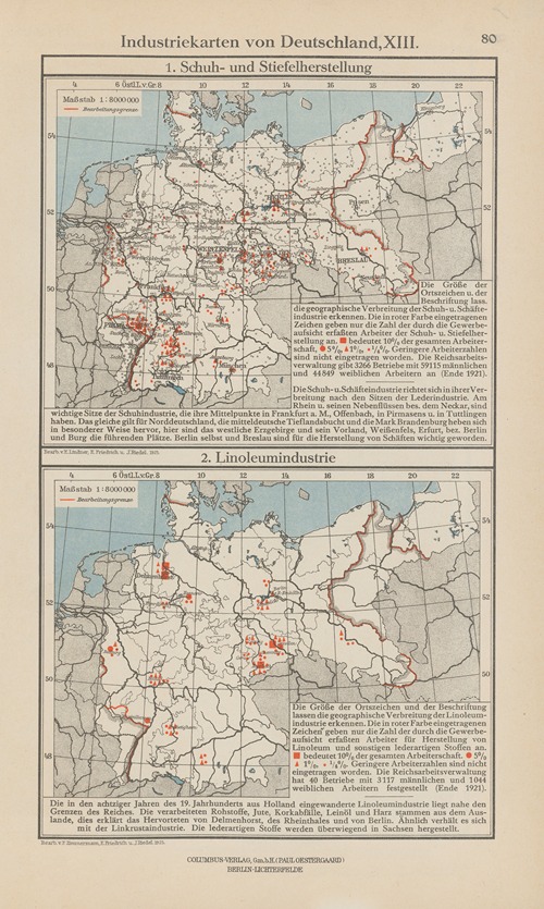 Industriekarten von Deutschland XIII