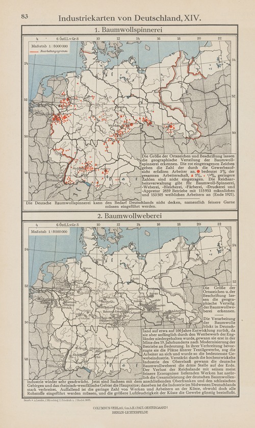 Industriekarten von Deutschland XIV