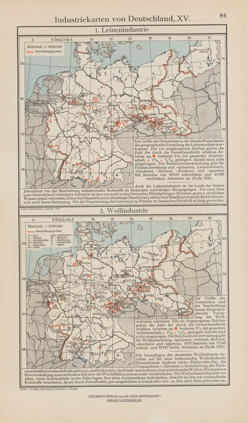Industriekarten von Deutschland XV