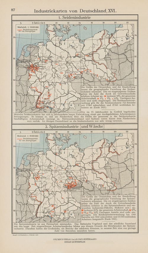 Industriekarten von Deutschland XVI