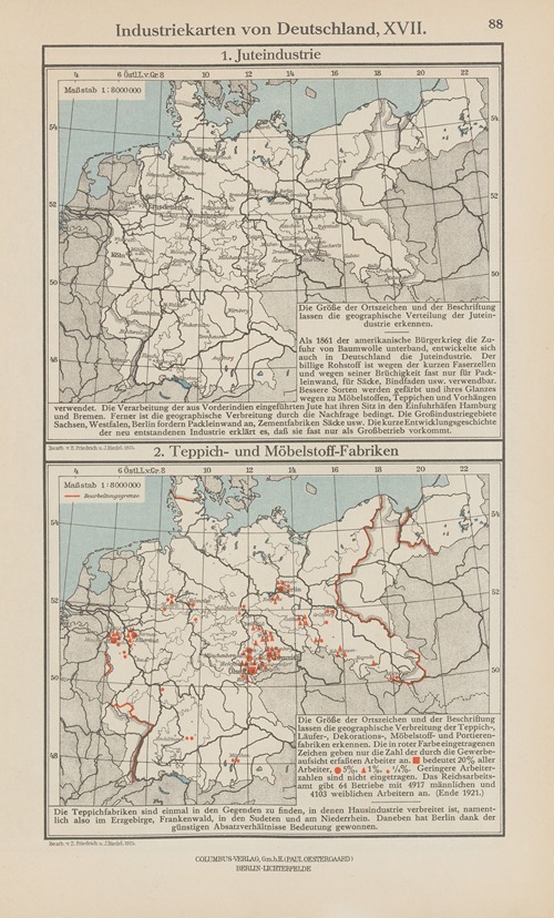 Industriekarten von Deutschland XVII