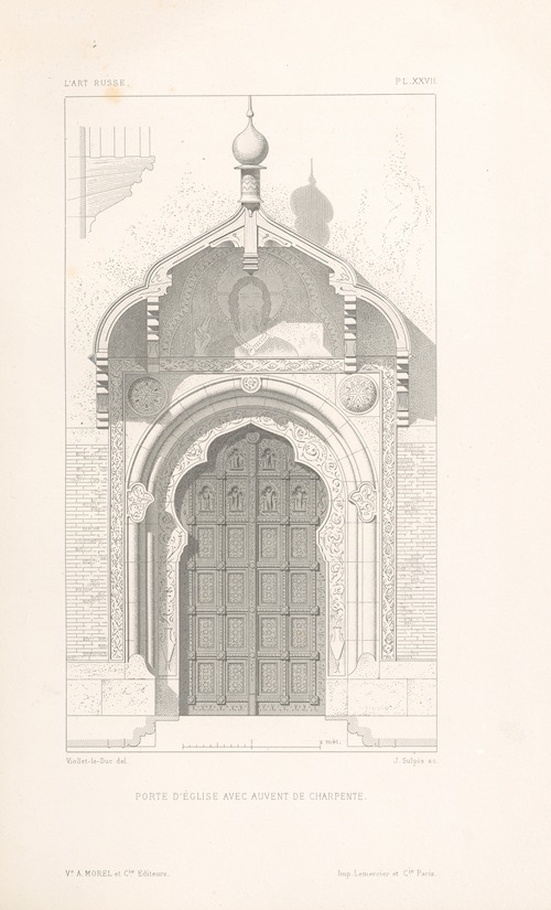 Porte‎ ‎d’église‎ ‎avec‎ ‎auvent‎ ‎de‎ ‎charpente‎