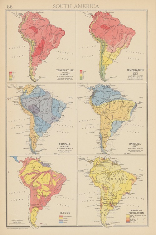 South America, Temperature, Rainfall