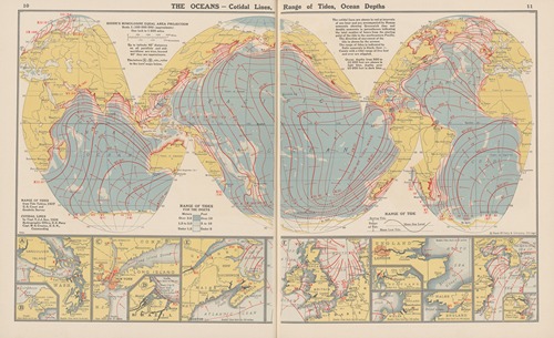 The Oceans-Cotidal Lines, Range of Tides, Ocean Depths
