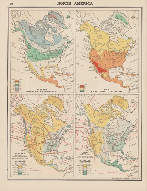 North America, Temperature, Rainfall