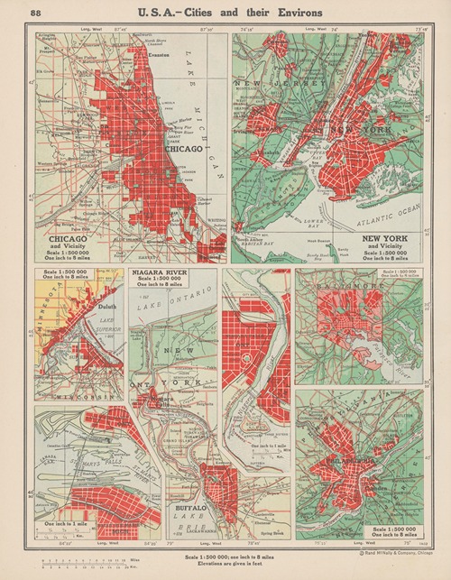 U. S. A.—Cities and Their Environs