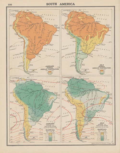 South America, Temperature, Rainfall
