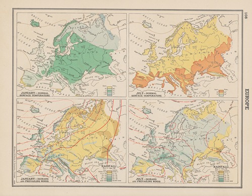 Europe. Temperature, Rainfall