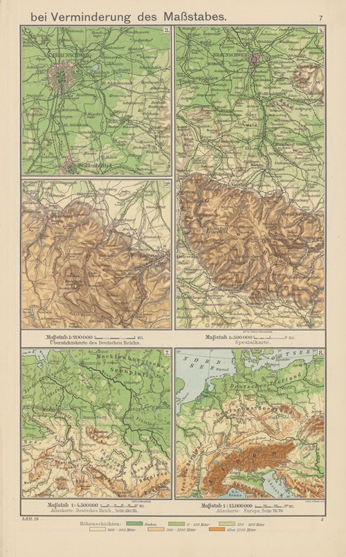 Lagenplan‎ ‎und‎ ‎Geländedarstellung‎ ‎bei‎ ‎Verminderung‎ ‎des‎ ‎Maßstabes