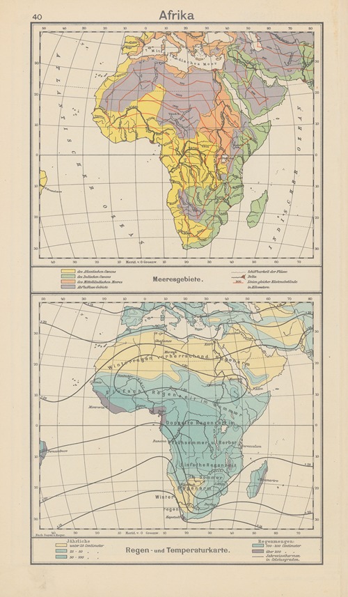 Afrika; Meeresgebiete.‎ ‎—‎ ‎Regenkarte