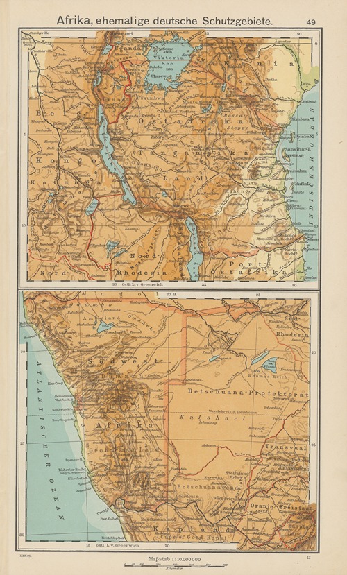 Afrika, Ehemalige‎ ‎deutsche‎ ‎Schutzgebiete -‎Ostafrika ‎—‎ ‎Südwestafrika