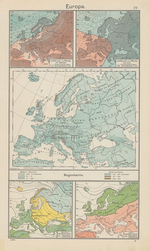 Europa; Regenkarte