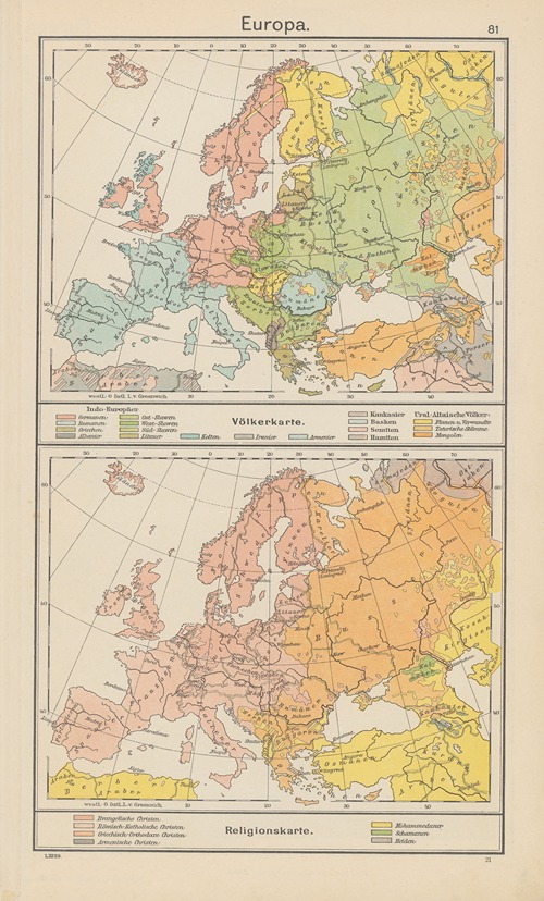 Europa; Völkerkarte.‎ ‎—‎ ‎Religionskarte