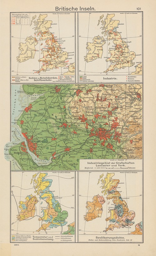 Britische‎ ‎Inseln; Industriegebiet‎ ‎der‎ ‎Grafschaften‎ ‎Lancaster‎ ‎und‎ ‎York