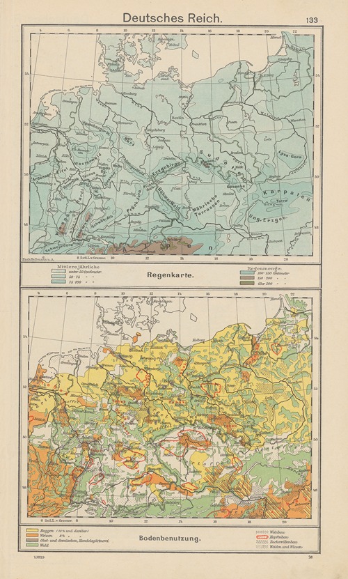 Deutsches‎ ‎Reich; Regenkarte.‎ ‎—‎ ‎Bodenbenutzung