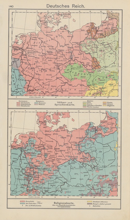 Deutsches‎ ‎Reich; Völker-‎ ‎und‎ ‎Sprachenkarte.‎ ‎—‎ ‎Religionskarte