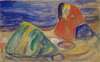 Melancholy. Weeping Woman on the Beach